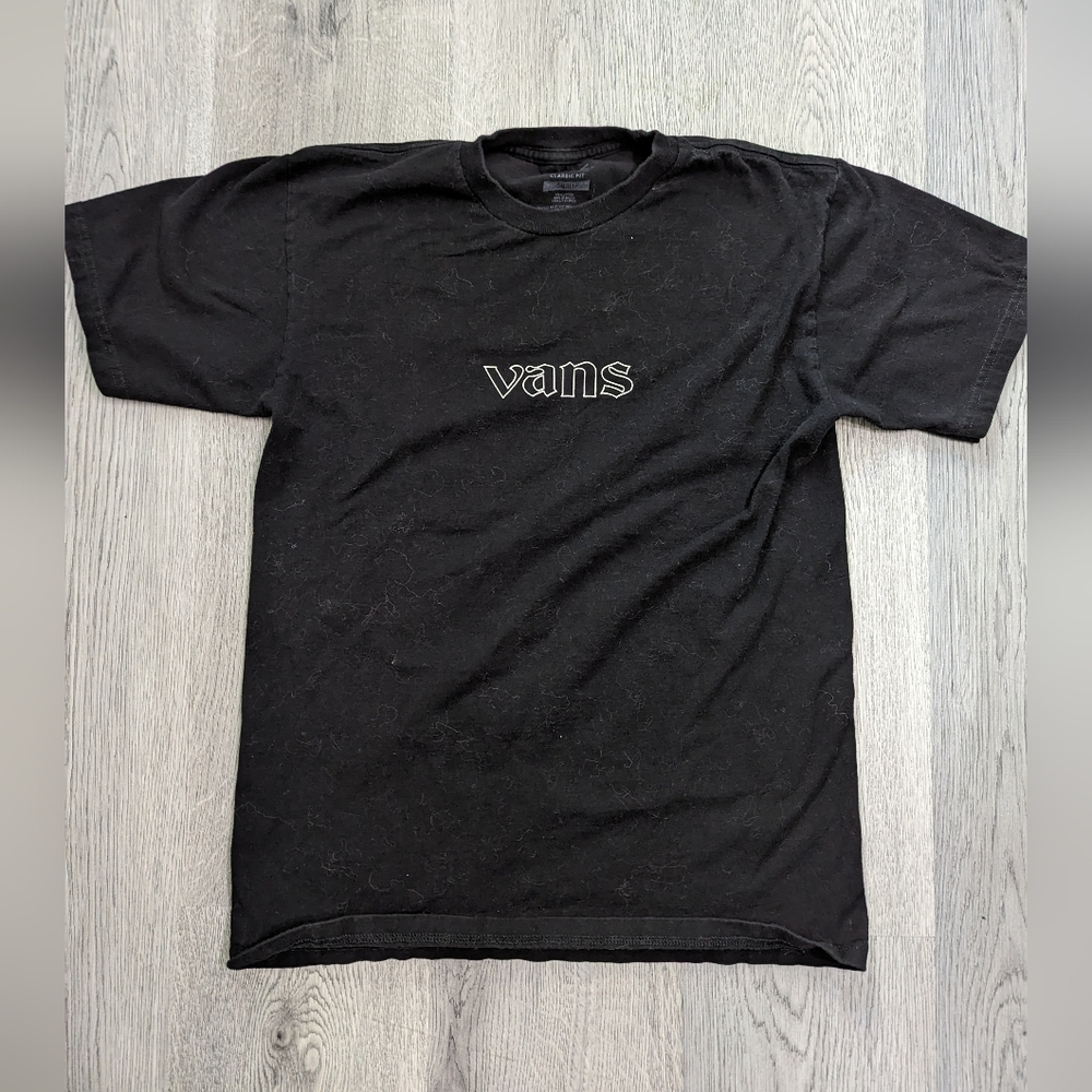 Vans Flaming Skull Size Small Tee Shirt Black Goth Emo Skater Alt